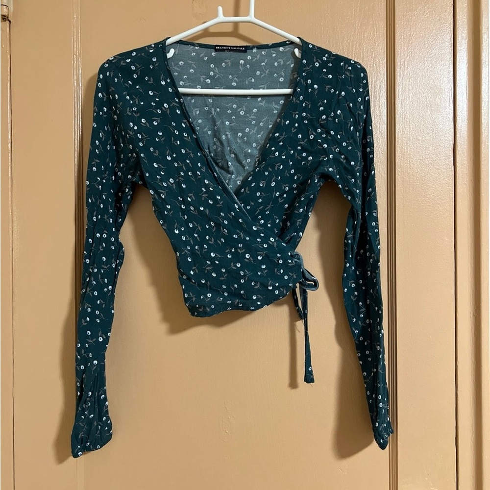 Brandy Melville green floral striped dress